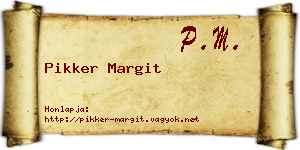 Pikker Margit névjegykártya